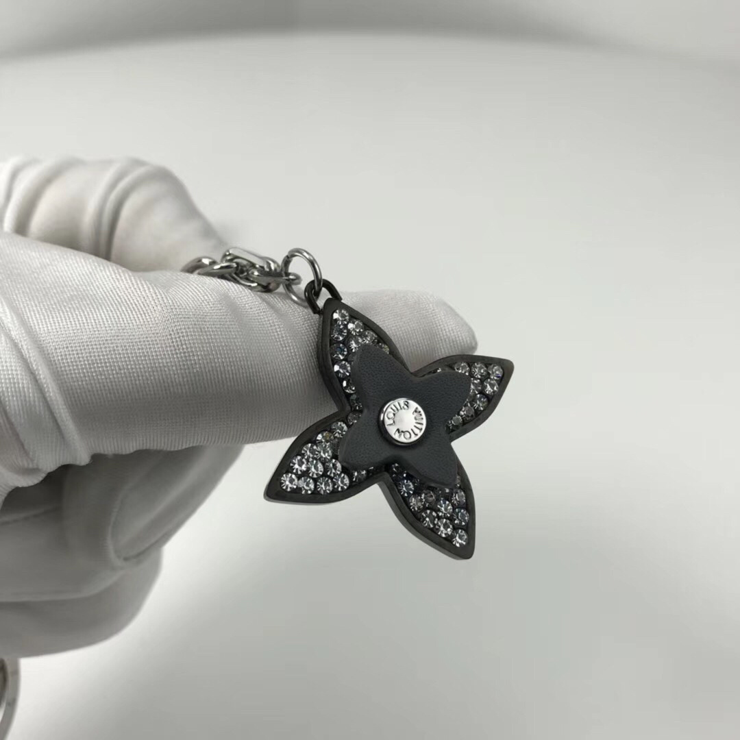 LV BLOOMING FLOWER STRASS CHAIN BAG CHARM AND KEY HOLDER M64266 