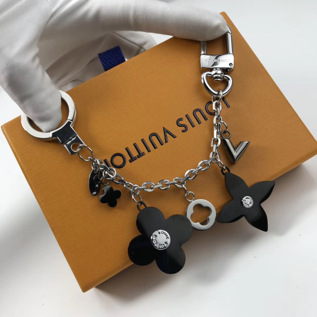 LV BLOOMING FLOWER STRASS CHAIN BAG CHARM AND KEY HOLDER M64266 