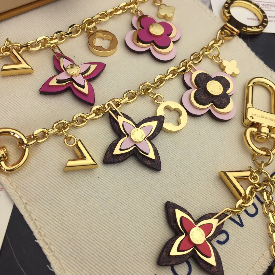 LV BLOOMING FLOWERS CHAIN BAG CHARM AND KEY HOLDER M63086