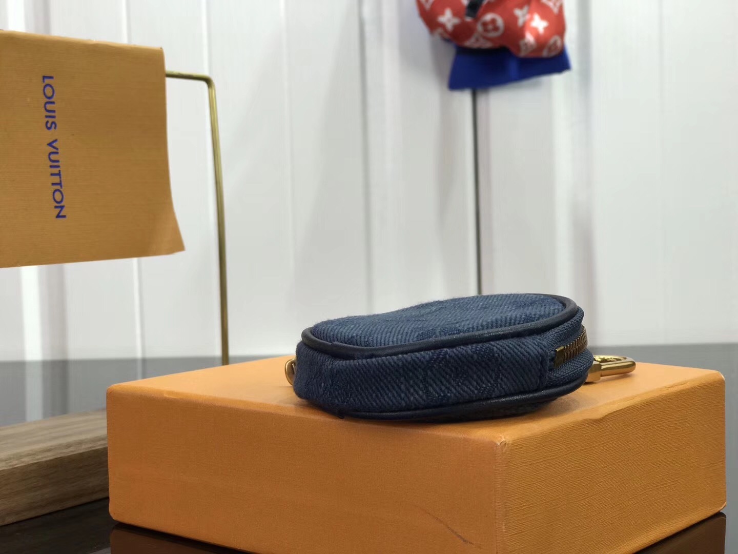 LV MONOGRAM DENIM BAG CHARM & KEY HOLDER M68291